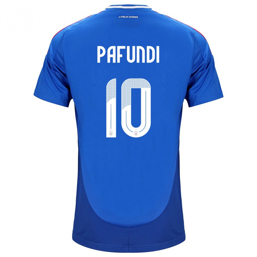 Niño Camiseta Italia Simone Pafundi #10 Azul 1ª Equipación 24-26 La Camisa Argentina