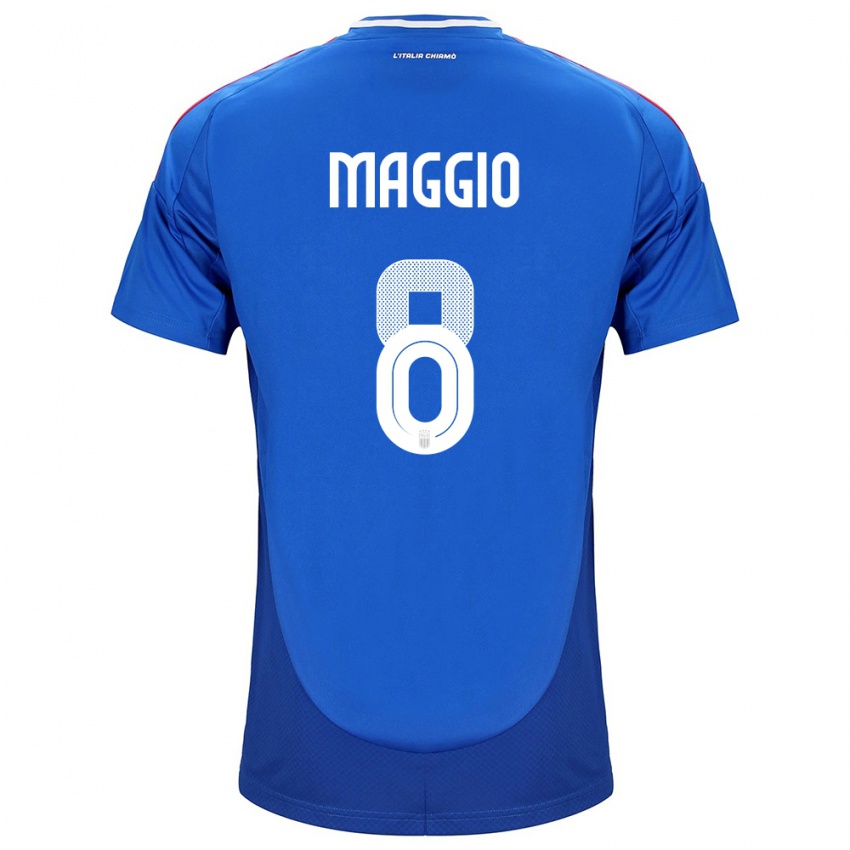 Niño Camiseta Italia Luca Di Maggio #8 Azul 1ª Equipación 24-26 La Camisa Argentina