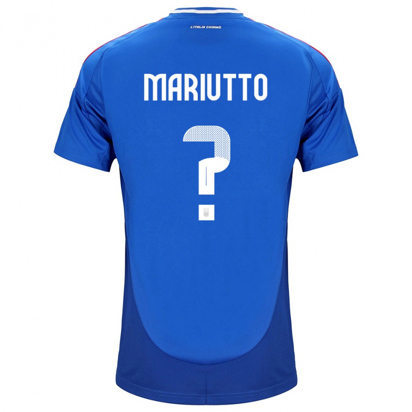 Niño Camiseta Italia Francesco Mariutto #0 Azul 1ª Equipación 24-26 La Camisa Argentina