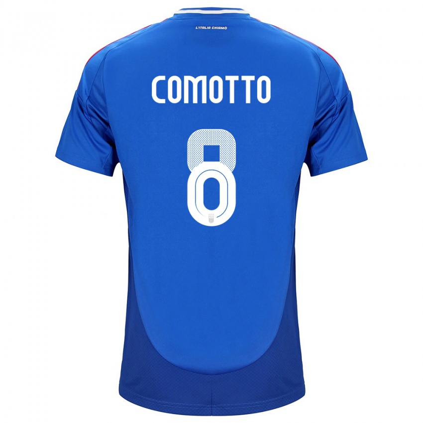 Niño Camiseta Italia Christian Comotto #8 Azul 1ª Equipación 24-26 La Camisa Argentina