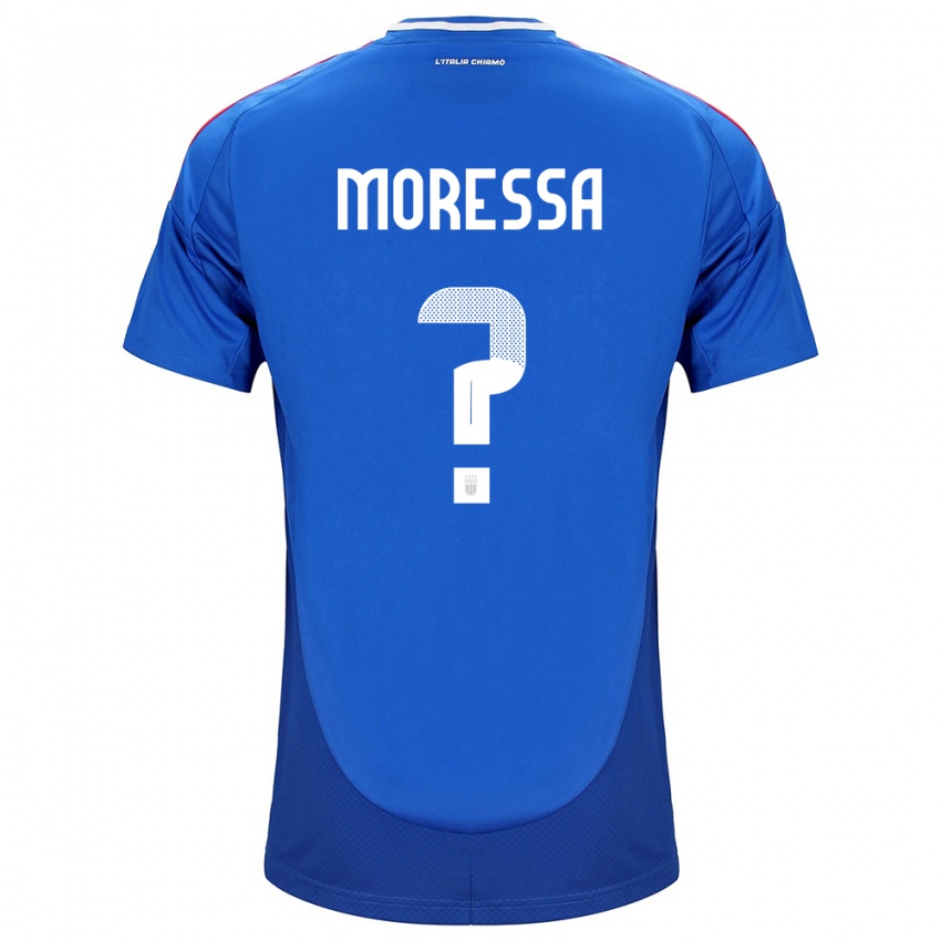 Niño Camiseta Italia Kevin Moressa #0 Azul 1ª Equipación 24-26 La Camisa Argentina