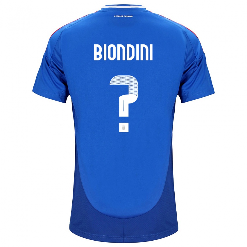 Niño Camiseta Italia Edoardo Biondini #0 Azul 1ª Equipación 24-26 La Camisa Argentina