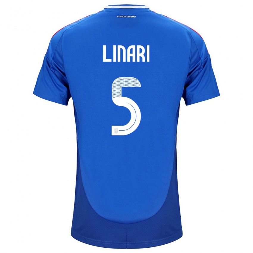 Niño Camiseta Italia Elena Linari #5 Azul 1ª Equipación 24-26 La Camisa Argentina