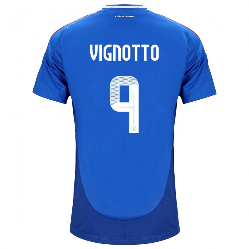 Niño Camiseta Italia Elisabetta Vignotto #9 Azul 1ª Equipación 24-26 La Camisa Argentina