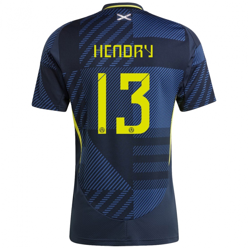 Niño Camiseta Escocia Jack Hendry #13 Azul Oscuro 1ª Equipación 24-26 La Camisa Argentina