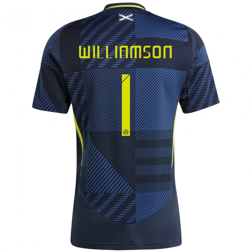 Niño Camiseta Escocia Woody Williamson #1 Azul Oscuro 1ª Equipación 24-26 La Camisa Argentina