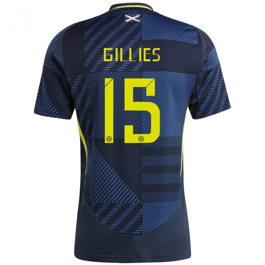 Niño Camiseta Escocia Matthew Gillies #15 Azul Oscuro 1ª Equipación 24-26 La Camisa Argentina