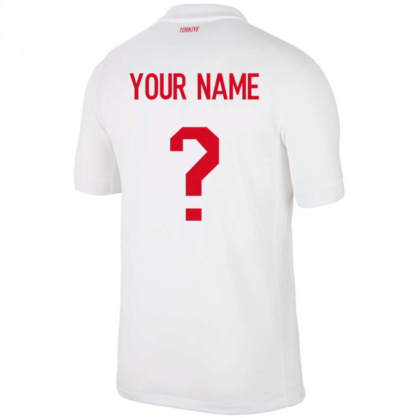 Niño Camiseta Turquía Su Nombre #0 Blanco 1ª Equipación 24-26 La Camisa Argentina
