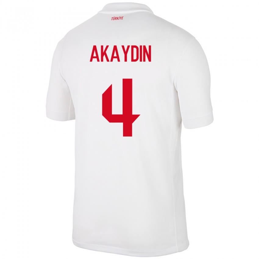 Niño Camiseta Turquía Samet Akaydin #4 Blanco 1ª Equipación 24-26 La Camisa Argentina