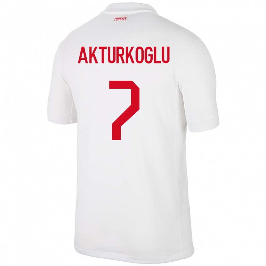 Niño Camiseta Turquía Kerem Aktürkoğlu #7 Blanco 1ª Equipación 24-26 La Camisa Argentina