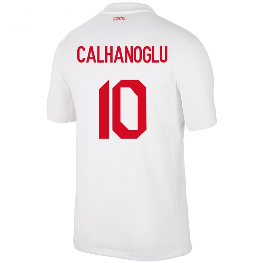 Niño Camiseta Turquía Hakan Çalhanoğlu #10 Blanco 1ª Equipación 24-26 La Camisa Argentina