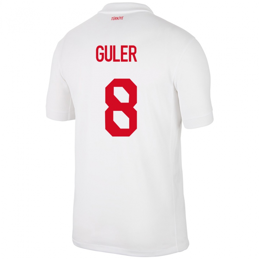 Niño Camiseta Turquía Arda Güler #8 Blanco 1ª Equipación 24-26 La Camisa Argentina