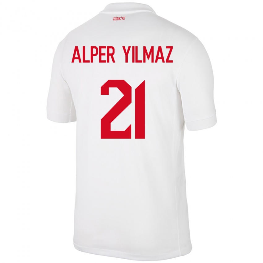 Niño Camiseta Turquía Barış Alper Yılmaz #21 Blanco 1ª Equipación 24-26 La Camisa Argentina