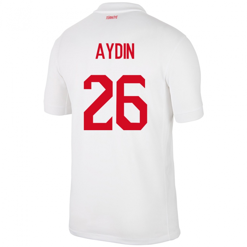 Niño Camiseta Turquía Oğuz Aydın #26 Blanco 1ª Equipación 24-26 La Camisa Argentina