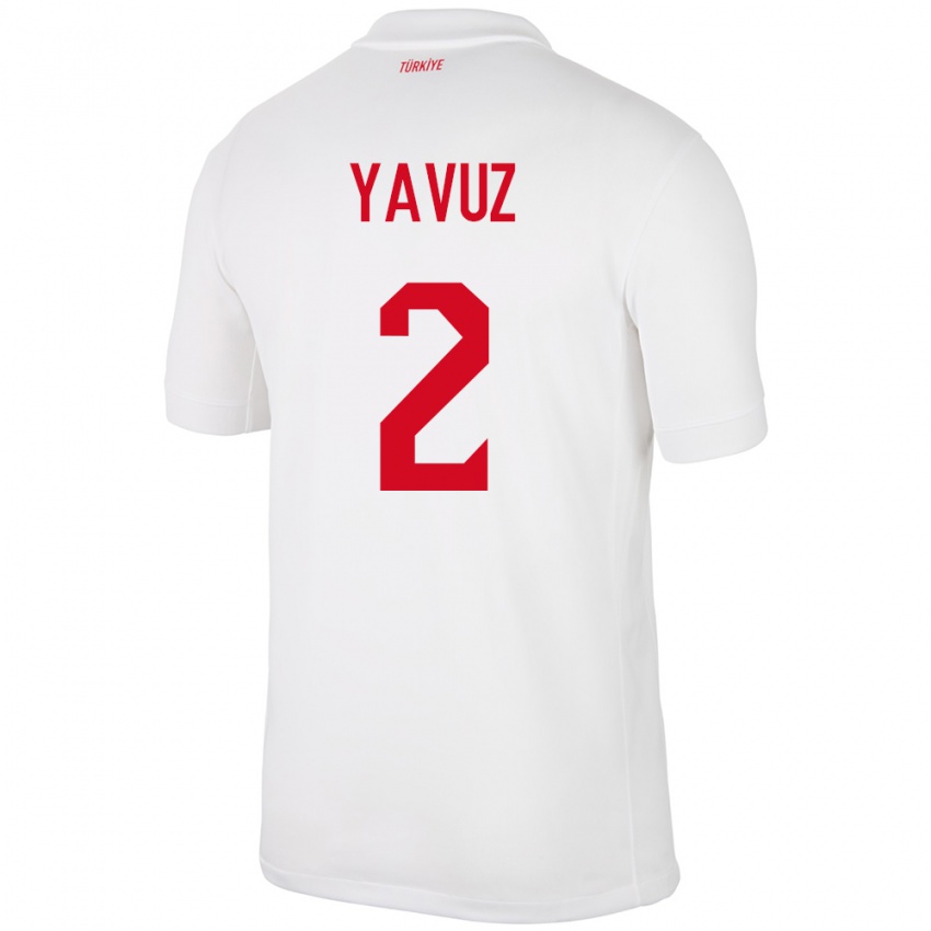 Niño Camiseta Turquía Batuhan Yavuz #2 Blanco 1ª Equipación 24-26 La Camisa Argentina