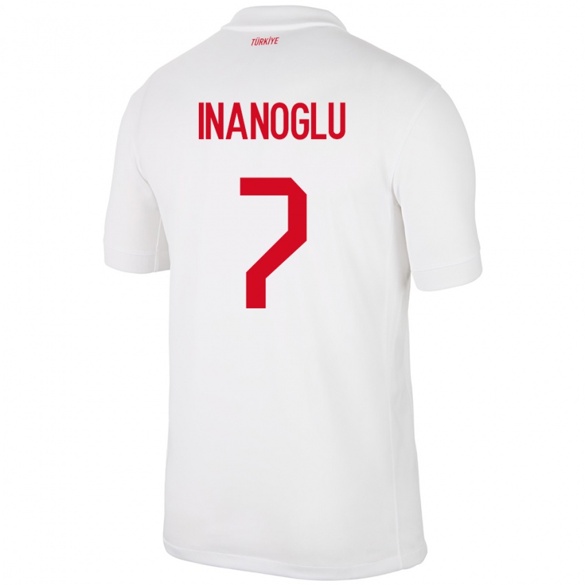 Niño Camiseta Turquía Kaan İnanoğlu #7 Blanco 1ª Equipación 24-26 La Camisa Argentina