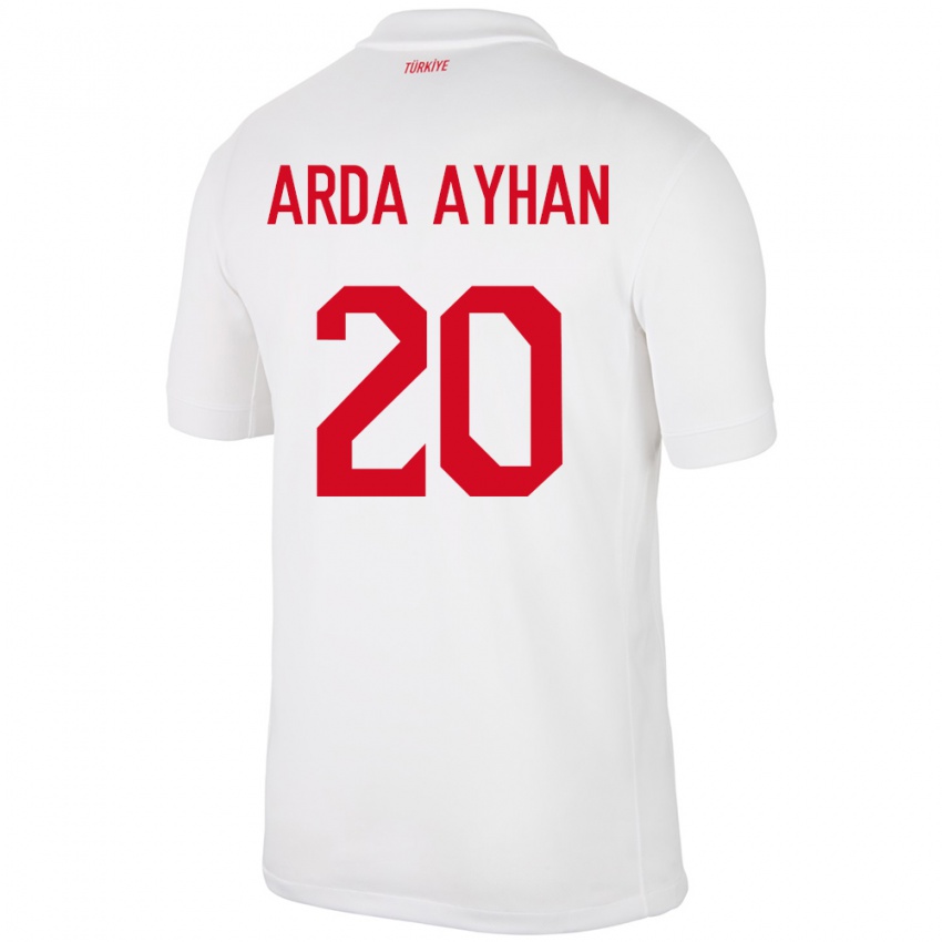 Niño Camiseta Turquía Murat Arda Ayhan #20 Blanco 1ª Equipación 24-26 La Camisa Argentina