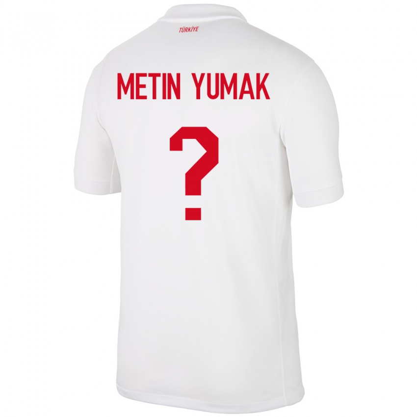 Niño Camiseta Turquía Yiğit Metin Yumak #0 Blanco 1ª Equipación 24-26 La Camisa Argentina