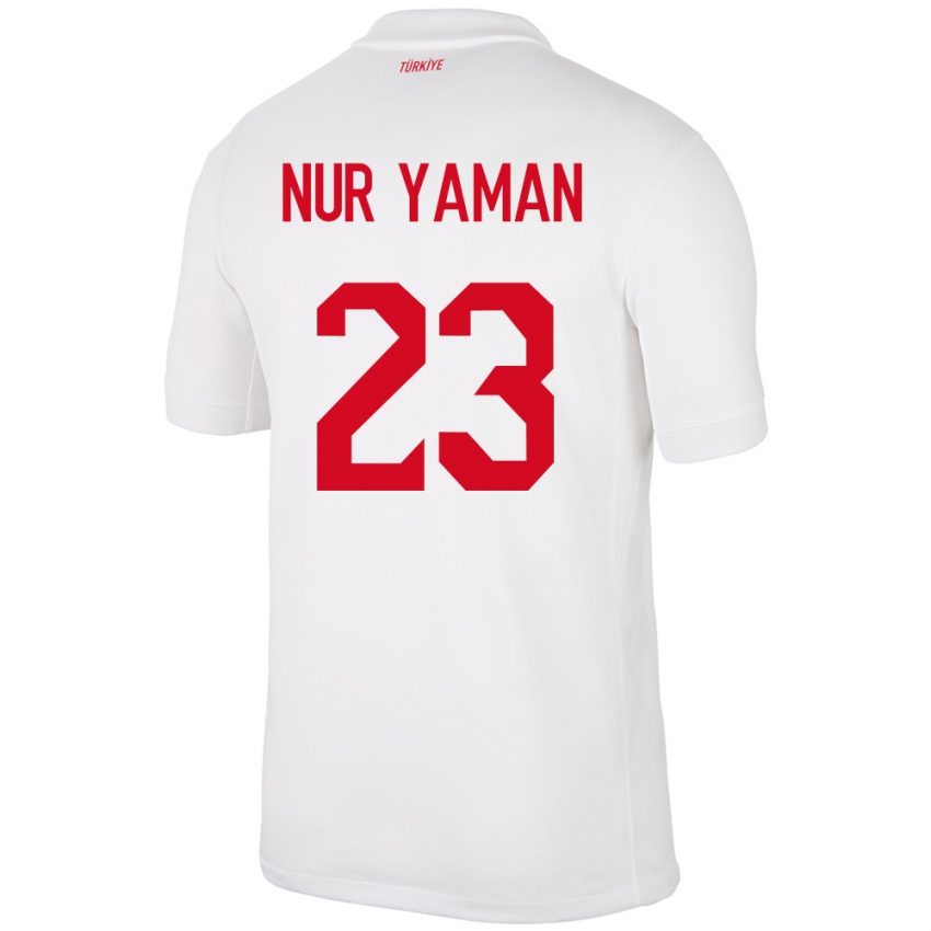 Niño Camiseta Turquía Gamze Nur Yaman #23 Blanco 1ª Equipación 24-26 La Camisa Argentina