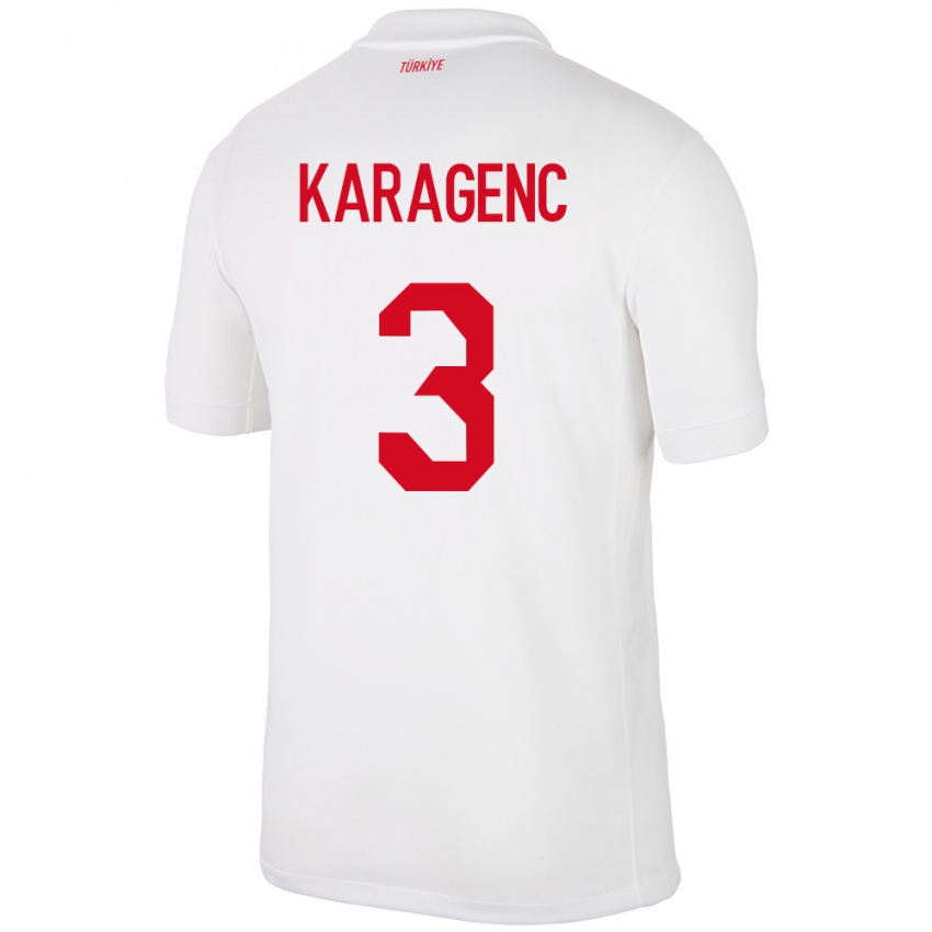 Niño Camiseta Turquía Didem Karagenç #3 Blanco 1ª Equipación 24-26 La Camisa Argentina