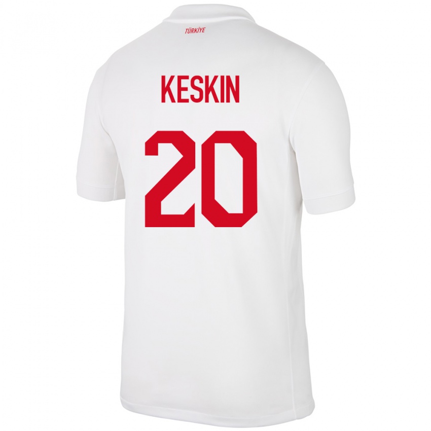 Niño Camiseta Turquía Elif Keskin #20 Blanco 1ª Equipación 24-26 La Camisa Argentina