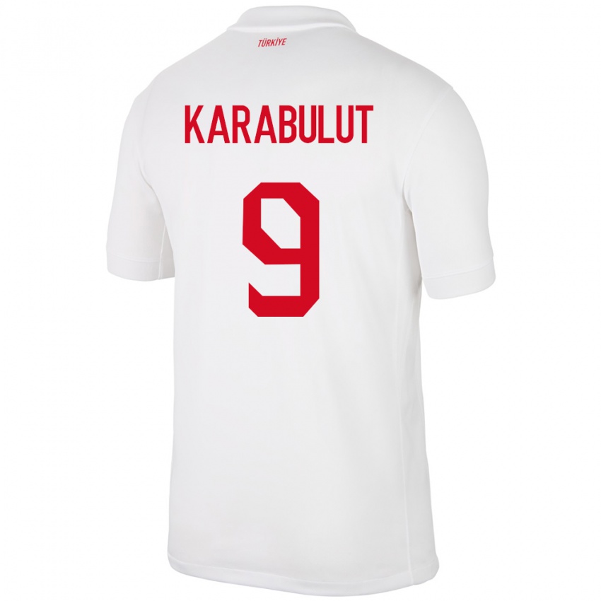 Niño Camiseta Turquía Arzu Karabulut #9 Blanco 1ª Equipación 24-26 La Camisa Argentina