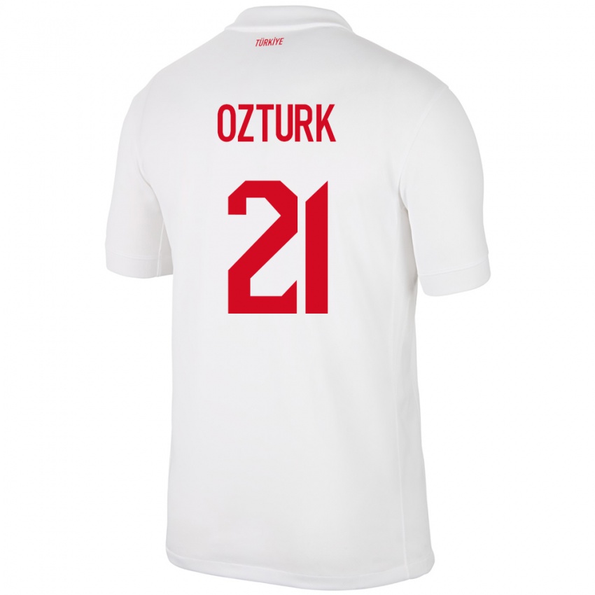 Niño Camiseta Turquía Melike Öztürk #21 Blanco 1ª Equipación 24-26 La Camisa Argentina