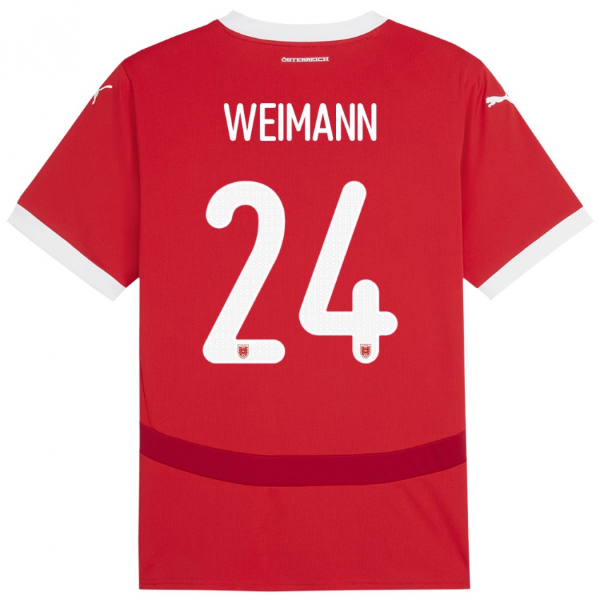 Niño Camiseta Austria Andreas Weimann #24 Rojo 1ª Equipación 24-26 La Camisa Argentina