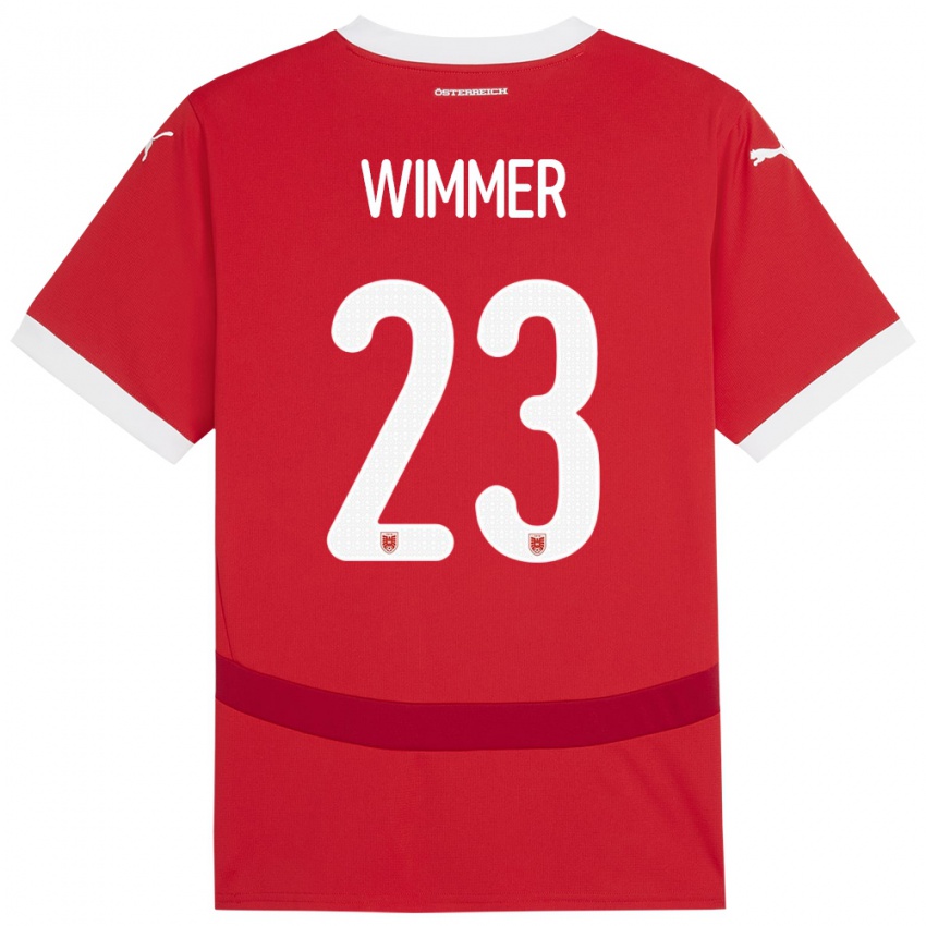 Niño Camiseta Austria Patrick Wimmer #23 Rojo 1ª Equipación 24-26 La Camisa Argentina