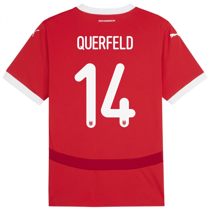 Niño Camiseta Austria Leopold Querfeld #14 Rojo 1ª Equipación 24-26 La Camisa Argentina