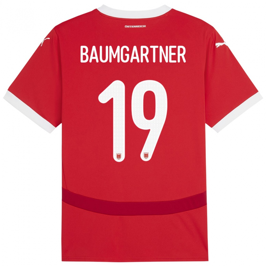 Niño Camiseta Austria Christoph Baumgartner #19 Rojo 1ª Equipación 24-26 La Camisa Argentina