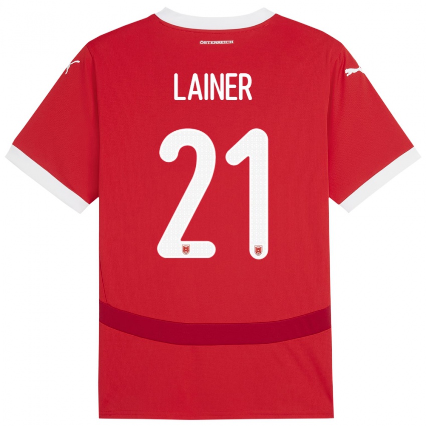 Niño Camiseta Austria Stefan Lainer #21 Rojo 1ª Equipación 24-26 La Camisa Argentina