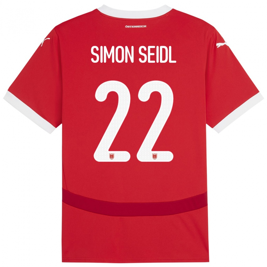 Niño Camiseta Austria Simon Seidl #22 Rojo 1ª Equipación 24-26 La Camisa Argentina