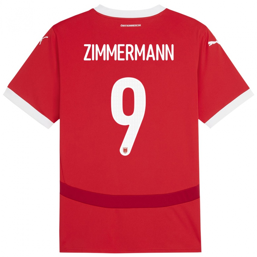 Niño Camiseta Austria Bernhard Zimmermann #9 Rojo 1ª Equipación 24-26 La Camisa Argentina