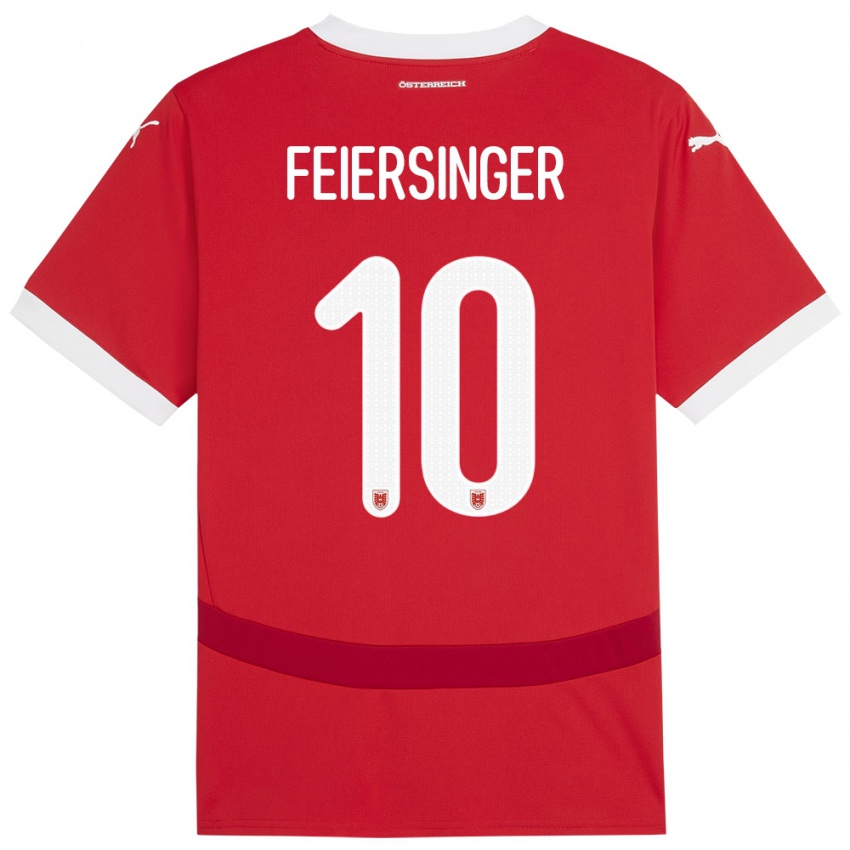 Niño Camiseta Austria Laura Feiersinger #10 Rojo 1ª Equipación 24-26 La Camisa Argentina