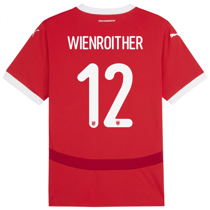 Niño Camiseta Austria Laura Wienroither #12 Rojo 1ª Equipación 24-26 La Camisa Argentina