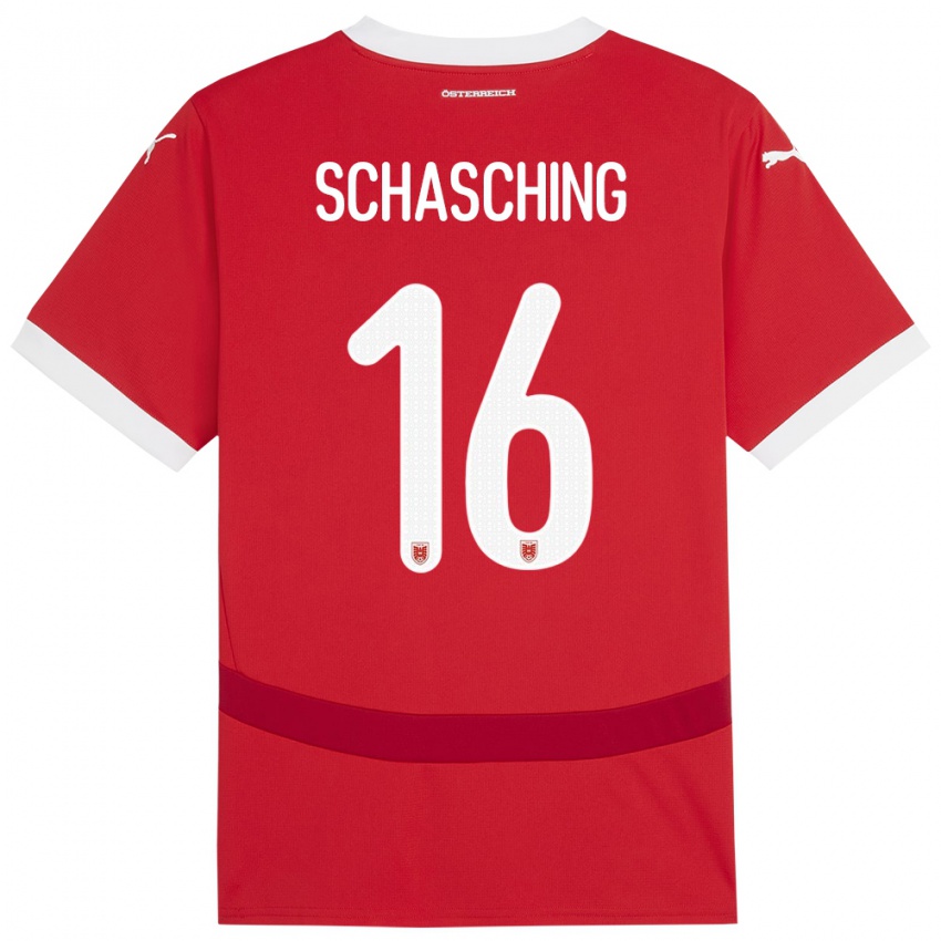 Niño Camiseta Austria Annabel Schasching #16 Rojo 1ª Equipación 24-26 La Camisa Argentina