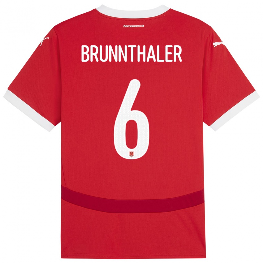 Niño Camiseta Austria Melanie Brunnthaler #6 Rojo 1ª Equipación 24-26 La Camisa Argentina