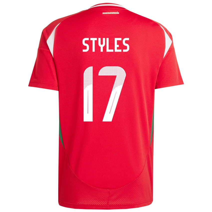 Niño Camiseta Hungría Callum Styles #17 Rojo 1ª Equipación 24-26 La Camisa Argentina