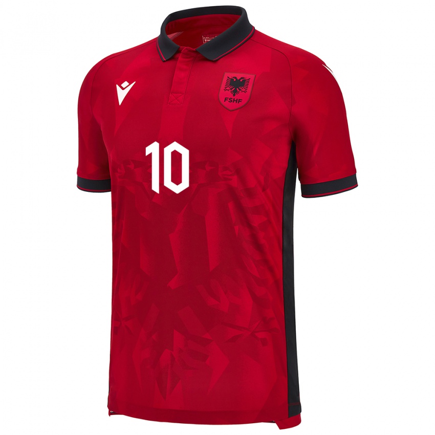 Niño Camiseta Albania Qëndresa Krasniqi #10 Rojo 1ª Equipación 24-26 La Camisa Argentina