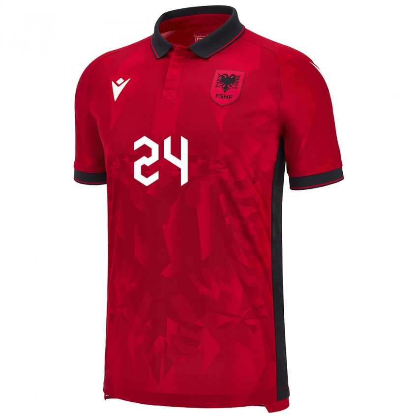 Niño Camiseta Albania Marash Kumbulla #24 Rojo 1ª Equipación 24-26 La Camisa Argentina