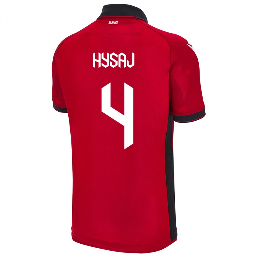 Niño Camiseta Albania Elseid Hysaj #4 Rojo 1ª Equipación 24-26 La Camisa Argentina