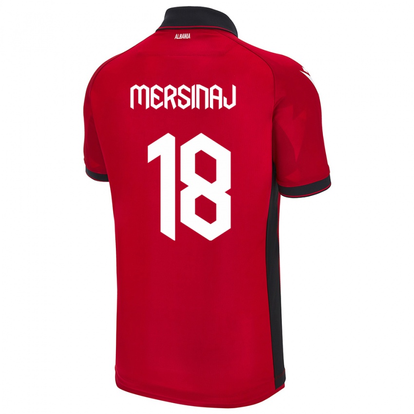 Niño Camiseta Albania Jon Mersinaj #18 Rojo 1ª Equipación 24-26 La Camisa Argentina