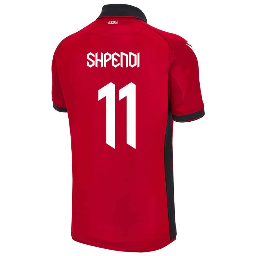 Niño Camiseta Albania Stiven Shpendi #11 Rojo 1ª Equipación 24-26 La Camisa Argentina