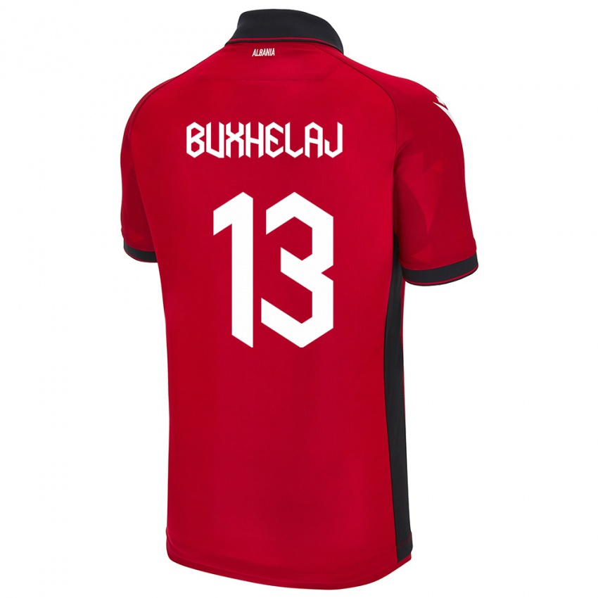 Niño Camiseta Albania Paulo Buxhelaj #13 Rojo 1ª Equipación 24-26 La Camisa Argentina