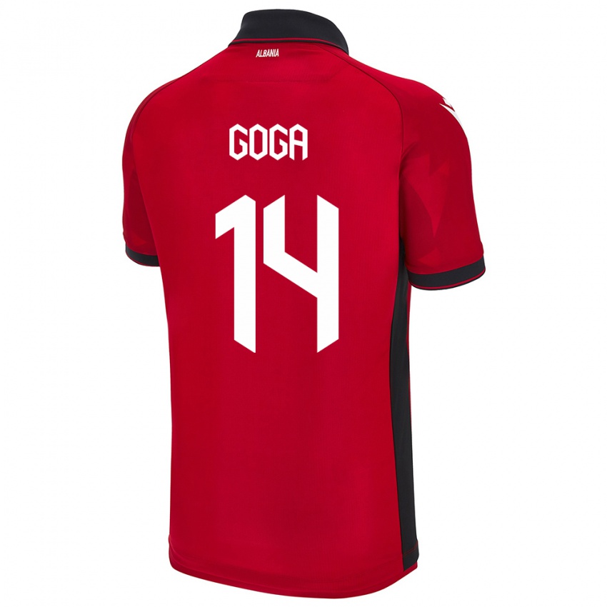 Niño Camiseta Albania Ergi Goga #14 Rojo 1ª Equipación 24-26 La Camisa Argentina