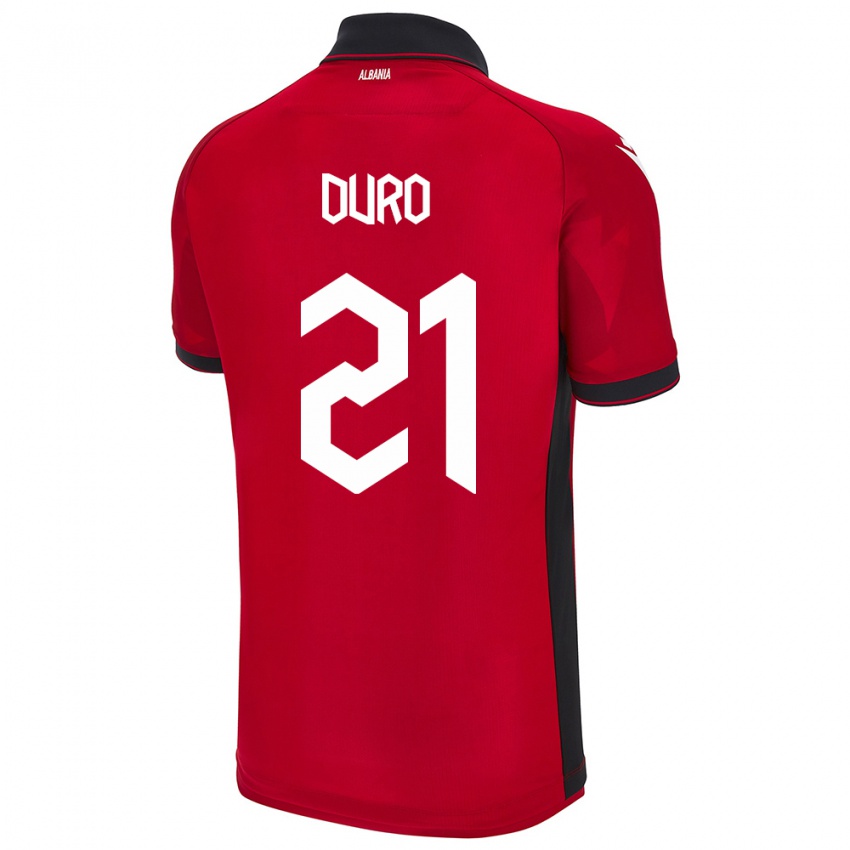 Niño Camiseta Albania Dejvi Duro #21 Rojo 1ª Equipación 24-26 La Camisa Argentina