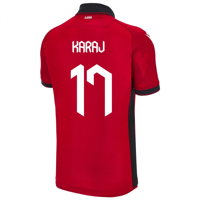 Niño Camiseta Albania Eraldo Karaj #17 Rojo 1ª Equipación 24-26 La Camisa Argentina