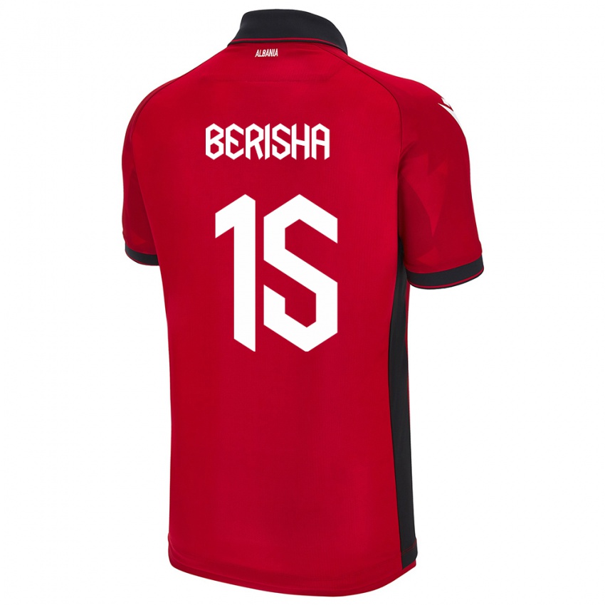 Niño Camiseta Albania Gresa Berisha #15 Rojo 1ª Equipación 24-26 La Camisa Argentina