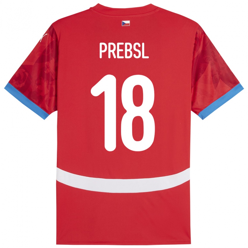 Niño Camiseta Chequia Filip Prebsl #18 Rojo 1ª Equipación 24-26 La Camisa Argentina